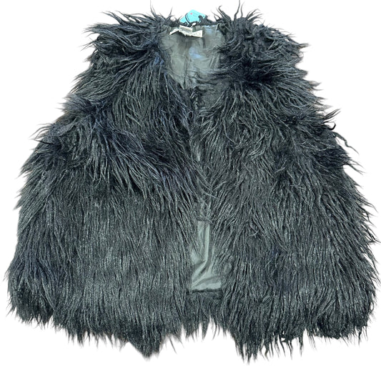 SANS SOUCI BLACK FAUX FUR VEST HOOK EYE 100 LARGE