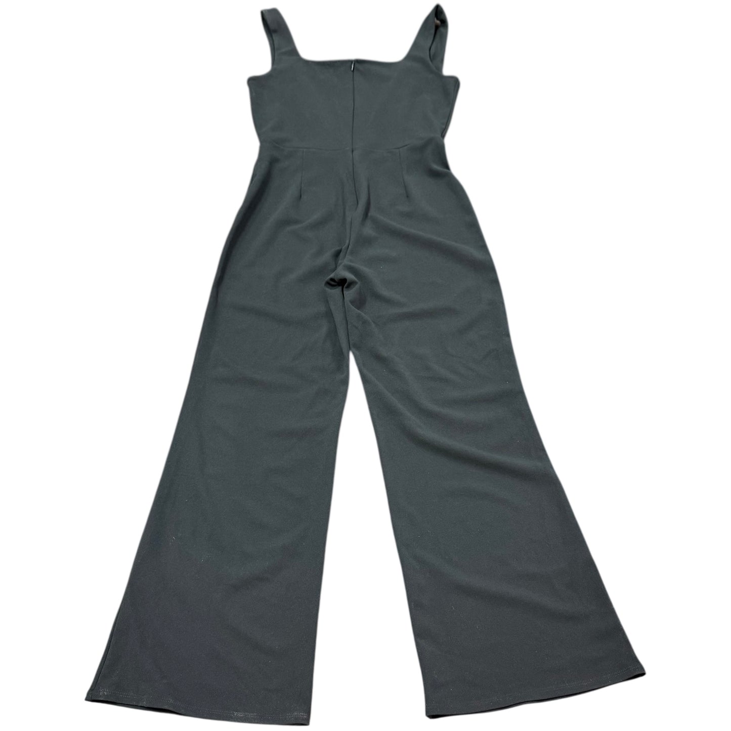 STYLIVE BLACK SLEEVELESS WIDE LEG SQUARE NECKLINE JUMPSUIT BACK ZIPPER SMALL