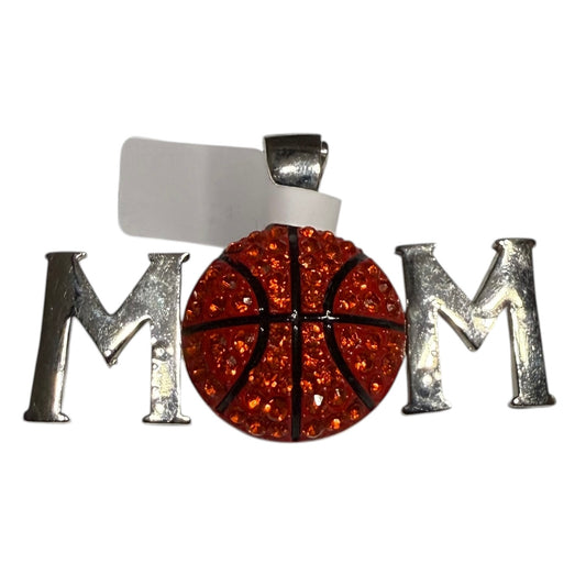 MOM BASKETBALL RHINESTONE PENDANT 38