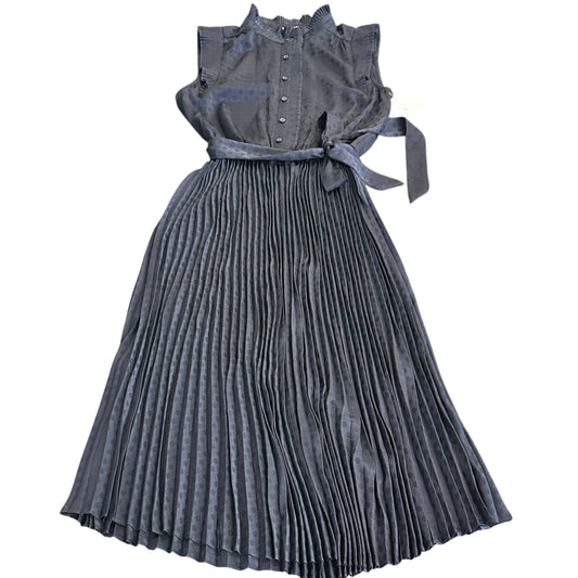 CURRENT AIR NAVY POLKA DOT SATIN DRESS NWT 249 MEDIUM