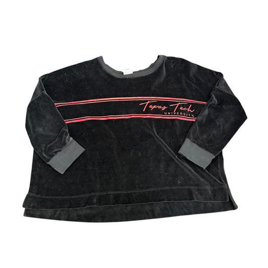 SPIRIT SUN BLACK VELOUR TEXAS TECH LONG SLEEVE SHIRT 285 MEDIUM
