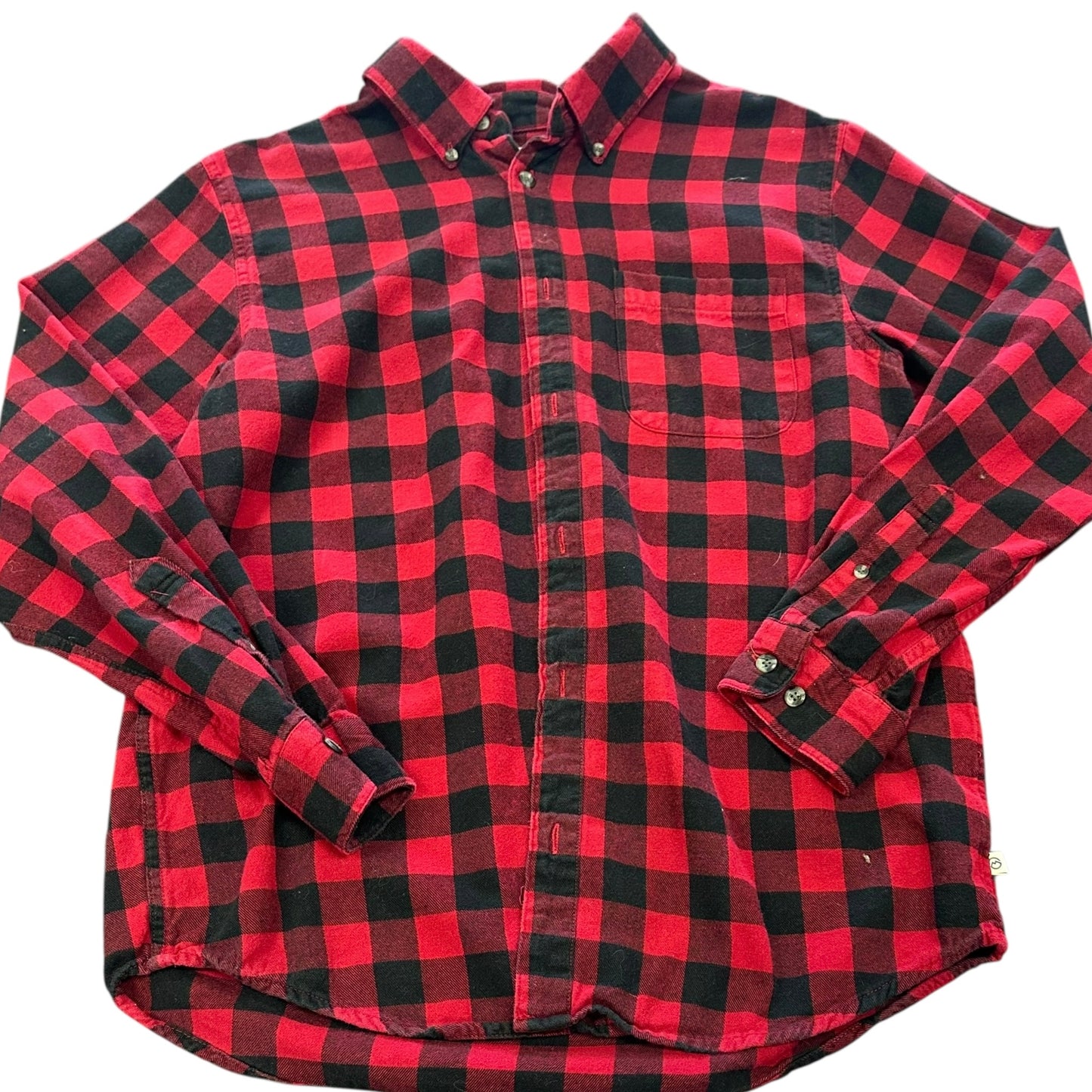 MAGELLAN RED BLACK BUFFALO PLAID FLANNEL SHIRT 100 MEDIUM