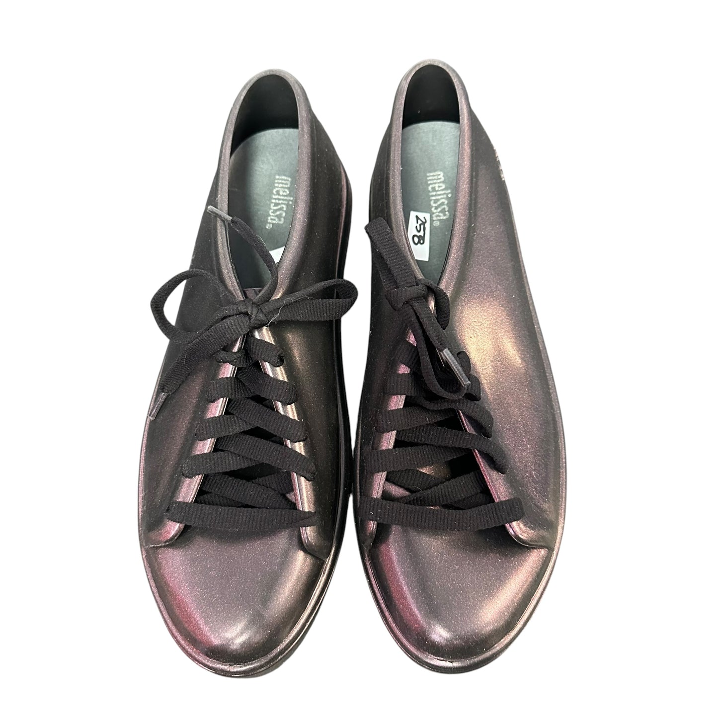 MELISSA NWIB IRIDESENT BLACK SNEAKERS 258 SZ 9