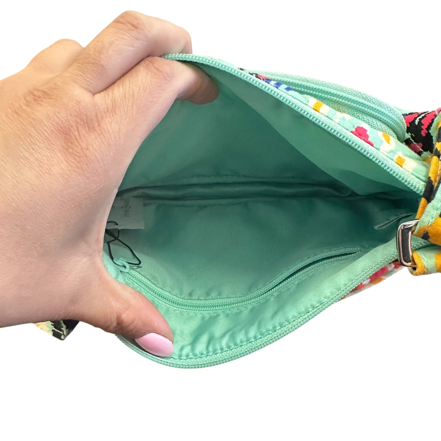 VERA BRADLEY PUEBLO TEAL GEOMETRIC MEDIUM TRAVEL BAG 258 GUC