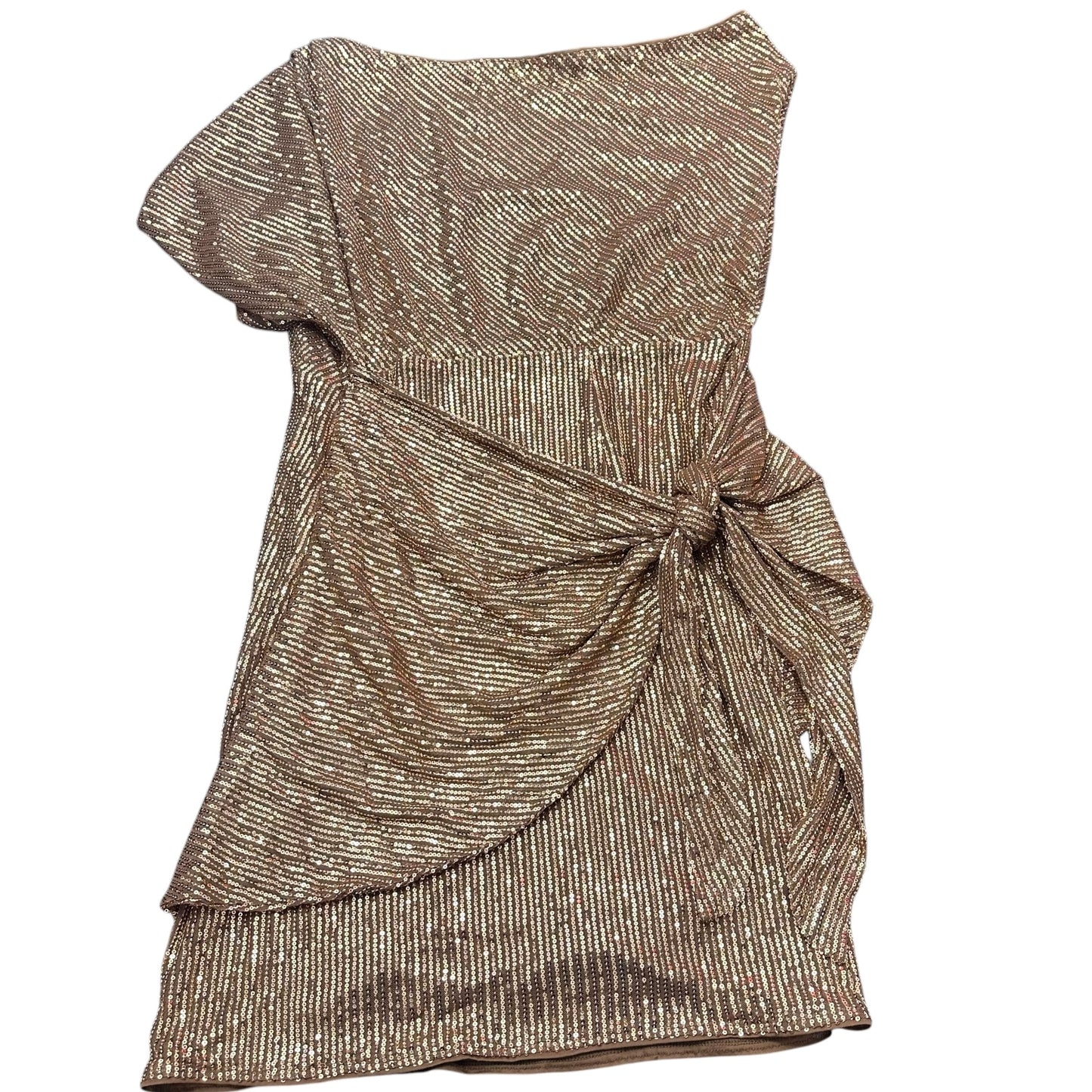 GRACE KARIN BRONZE SEQUINS DRESS FAUX WRAP NWT 100 2X