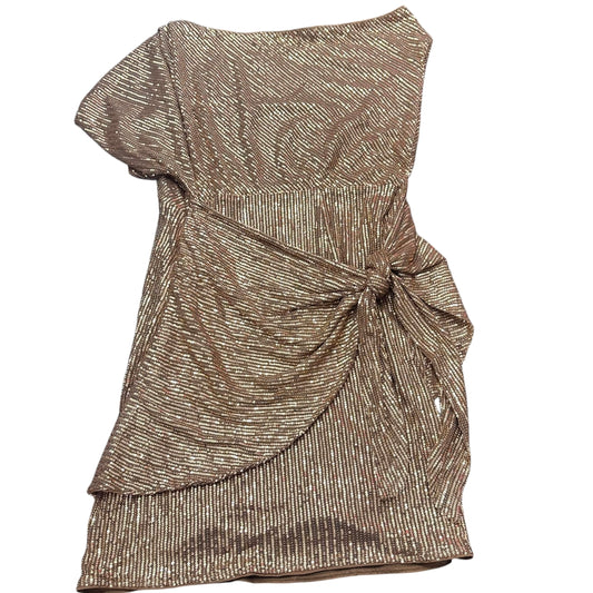 GRACE KARIN BRONZE SEQUINS DRESS FAUX WRAP NWT 100 2X