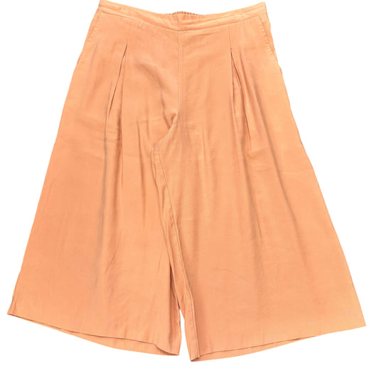 BCBGMAXZARIA PEACH WIDE LEG CROP PANTS 100 LARGE