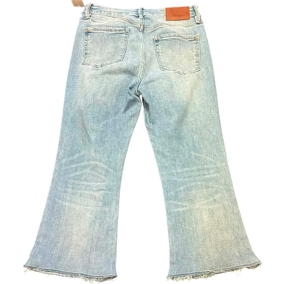 HIDDEN BLUE JEANS DENIM ANKLE RAW HEM 122 SZ 8 *SPOT