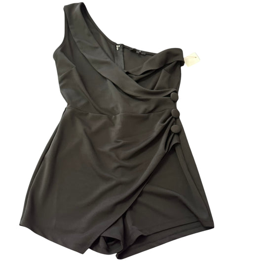 SYMPHONY BLACK ONE SHOULDER SKORT ROMPER 246 LARGE