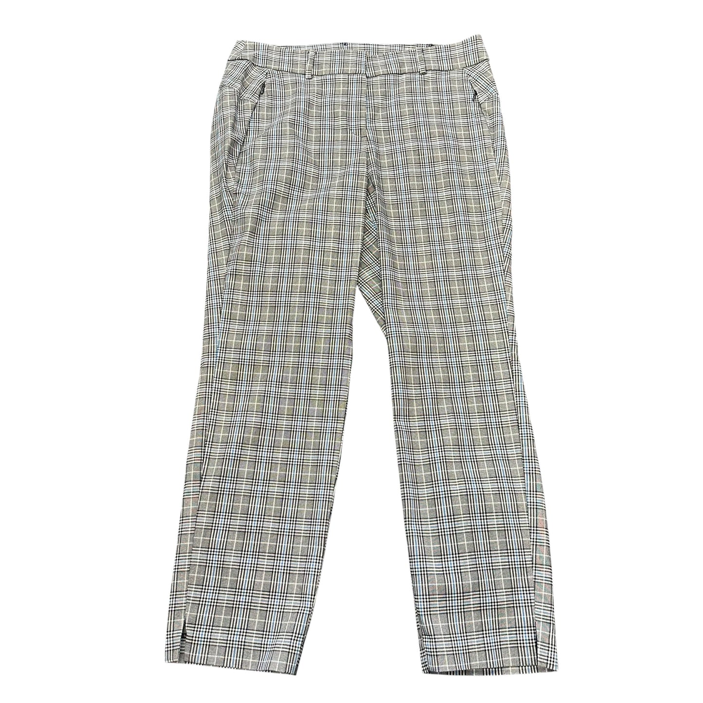 LANE BRYANT BLACK WHITE PLAID TROUSERS 8 SZ 14