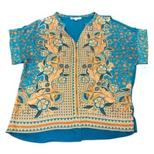 DR2 TEAL GOLD BLOUSE 158 MEDIUM