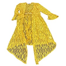CRAZY TRAIN YELLOW LACE DUSTER KIMONO 218 LARGE