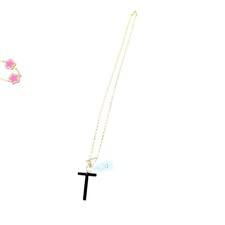 BLACK ‘T’ GOLD CHAIN NECKLACE 122