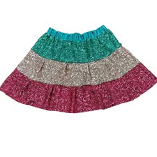 PEACH LOVE CALIFORNIA SEQUINS TIERED SKIRT 100 NWT SMALL