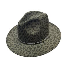 GREEN BLACK ANIMAL PRINT HAT 158