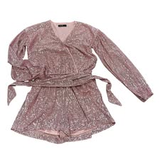 ONTWELFTH PINK SEQUINS ROMPER 182 SMALL