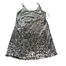 ALLEGRA K SILVER SEQUINS DRESS 158 NWT SMALL