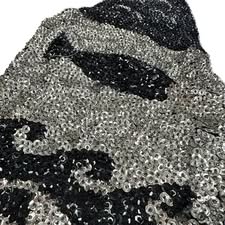 VINTAGE SEQUINS BEADED BEACH VEST 84 SMALL