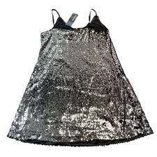 ALLEGRA K SILVER SEQUINS DRESS 158 NWT SMALL