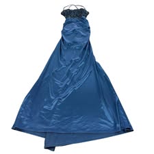 WINDSOR NAVY FULL LENGTH DRESS 32 SZ 1/2