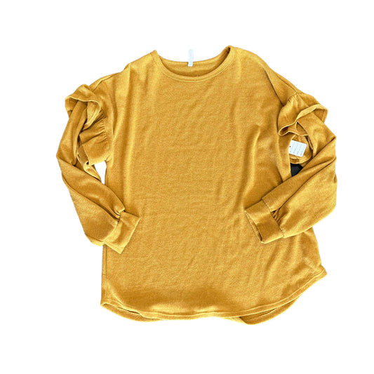 WATERMELON MUSTARD YELLOW RUFFLE SLEEVE SWEATER - 1xl - 125