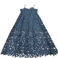 ENDLESS ROSE NAVY LACE OVERLAY MIDI DRESS 143 LARGE (10/12)