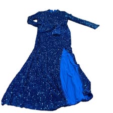 GIFFNISETI BLUE VELVET SEQUINS DRESS 42 NWT 2XL