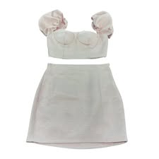 HAUTE MONDE TWO PIECE PINK SHIMMER SKIRT SET MEDIUM