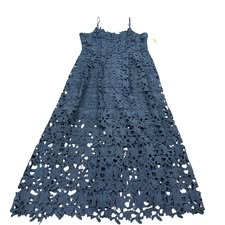 ENDLESS ROSE NAVY LACE OVERLAY MIDI DRESS 143 LARGE (10/12)