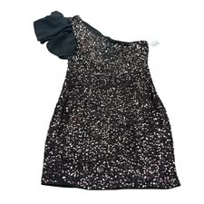 BLACK ONE SHOULDER SEQUIN COCKTAIL DRESS Sz 6