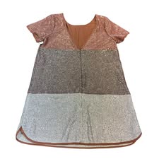 LIA SEQUINS COLOR-BLOCK DRESS 100 LARGE