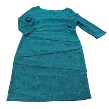RONNIE NICOLE EMERALD GREEN SHIMMER DRESS 100 Sz 16