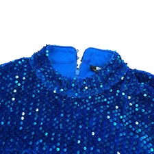 GIFFNISETI BLUE VELVET SEQUINS DRESS 42 NWT 2XL
