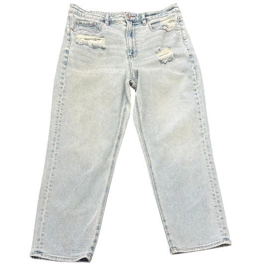 AMERICAN EAGLE  MOM STRAIGHT JEAN BLUE DENIM 100 SZ 12