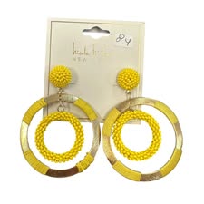 NICOLE MILLER YELLOW GOLD EARRIGS NEW 84