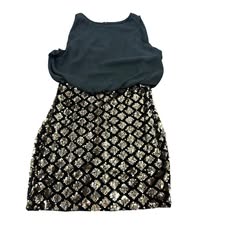 BLACK GOLD SEQUINS DRESS 84 MEDIUM