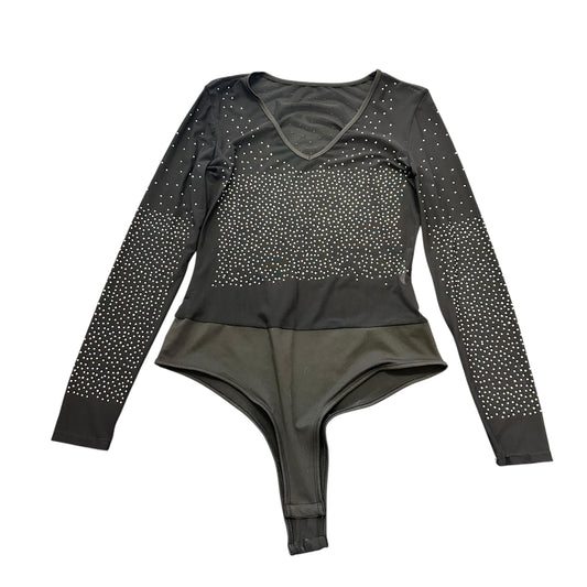 BLACK MESH BODYSUIT STUDDED NWOT 100 MEDIUM