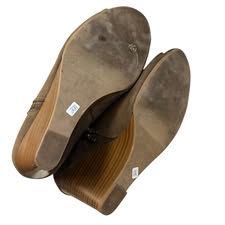 REPORT BROWN SUEDE PEEP TOE WEDGES 221 Sz 7