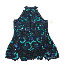 SCALA VINTAGE 100% SILK SEQUINS TOP 184 LARGE