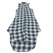 WET SEAL PLAID MIDI BUTTON UP TOP 170 MEDIUM