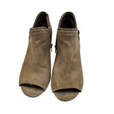 REPORT BROWN SUEDE PEEP TOE WEDGES 221 Sz 7