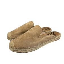 SAM EDLEMAN BROWN SLIP ON ESPADRILLES 220 Sz 9