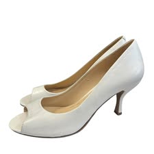 NINE WEST WHITE PEEP TOE HEELS 221 Sz 7