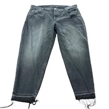 OLD NAVY BLACK JEANS HIGH RISE SLOUCHY TAPER 56 Sz 16