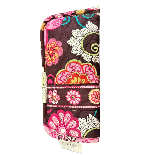 VERA BRADLEY BROWN FLORAL SUNGLASS CASE 258 EUC