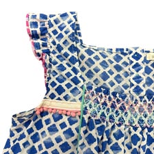 MATILDA JANE BLUE WHITE BLOUSE 100 NWOT SMALL