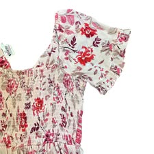 MI AMI WHITE PINK PEPLUM TOP 143 NWT $48 SMALL