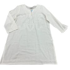 WORLD MARKET WHITE EMBROIDERED TUNIC 87 S/M
