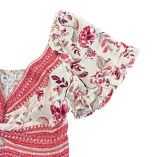 MI AMI WHITE PINK PEPLUM TOP 143 NWT $48 SMALL