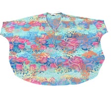 ADRIENNE COLORFUL SNAKESKIN BLOUSE 100 SMALL- oversized